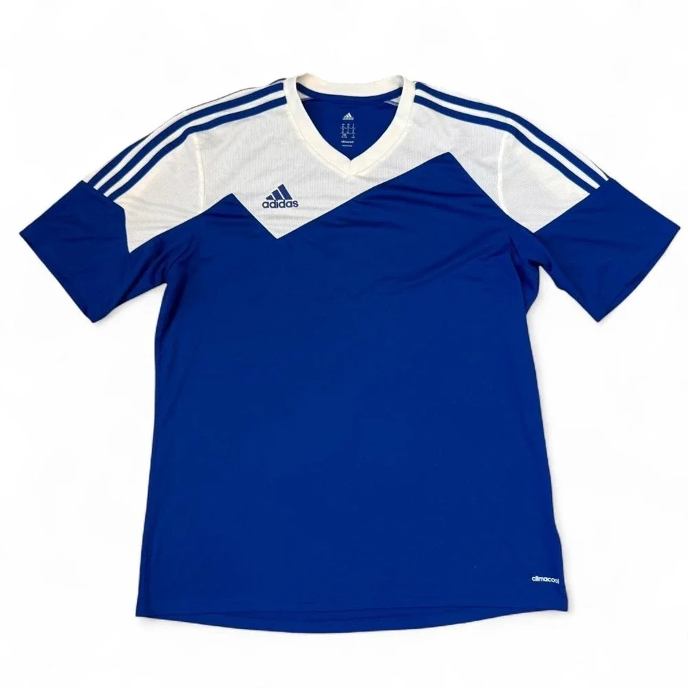 Adidas 2010s Blue & White Soccer Futbol Jersey Men's Size XL Sportswear Summer
